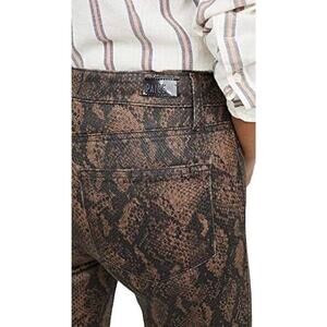 PAIGE Hoxton Women's Size 26 Brown Snake Ultra Skinny Coated 5-Pocket Jeans USA